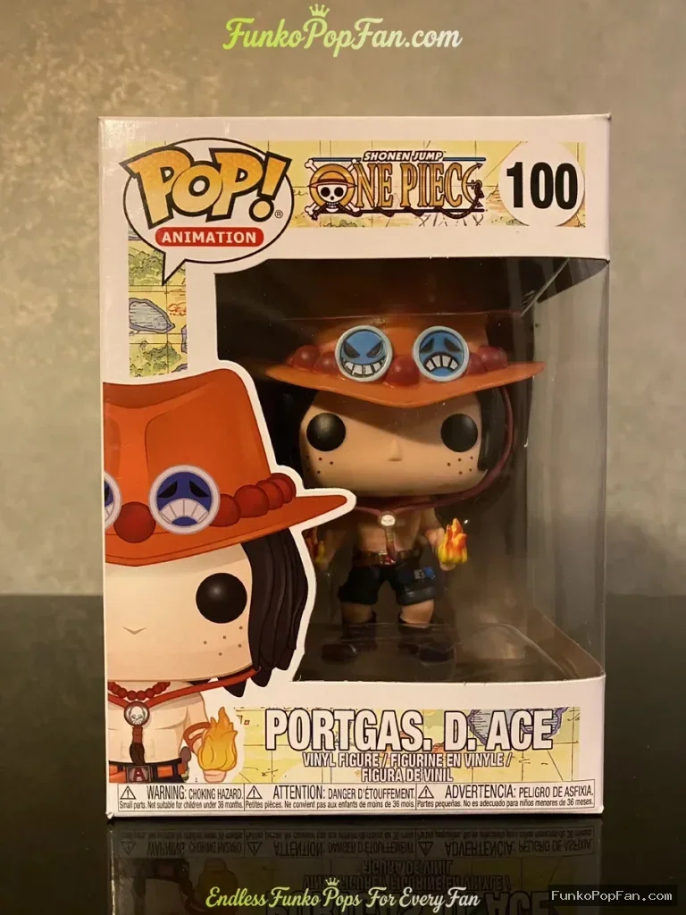 One Piece One Piece #100 Portgas D. Ace Vinyl Figure Bobblehead Vaulted Collectible With Protector Funko Pop Figure