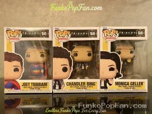 Bundle Funko Pop! Television Friends #1645 Joey Tribbiani / Chandler Bing #1646 / Monica Geller #1649 Vinyl Figure Bobblehead Vaulted Collectible With Protector Funko Pop Figure