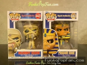 Rocks Iron Maiden #442 Mummy Eddie / #443 Pharaoh Eddie Vinyl Figure Bobblehead Vaulted Collectible With Protector Funko Pop Figure
