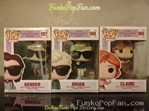 Bundle Funko Pop! #1657/#1658/#1659 The Breakfast Club Bender/Brian/Claire Vinyl Figure Bobblehead Vaulted Collectible With Protector Funko Pop Figure