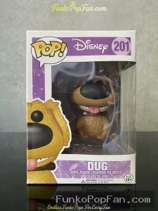 Disney Pixar #201 Dug Vinyl Figure Bobblehead Vaulted Collectible With Protector Funko Pop Figure