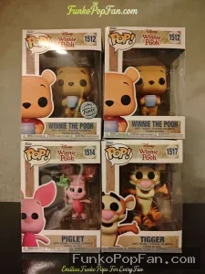 Bundle Funko Pop! Disney Winnie the Pooh #1512 Winnie the Pooh / Piglet #1514 / Tigger #1517 Vinyl Figure Bobblehead Vaulted Collectible With Protector Funko Pop Figure