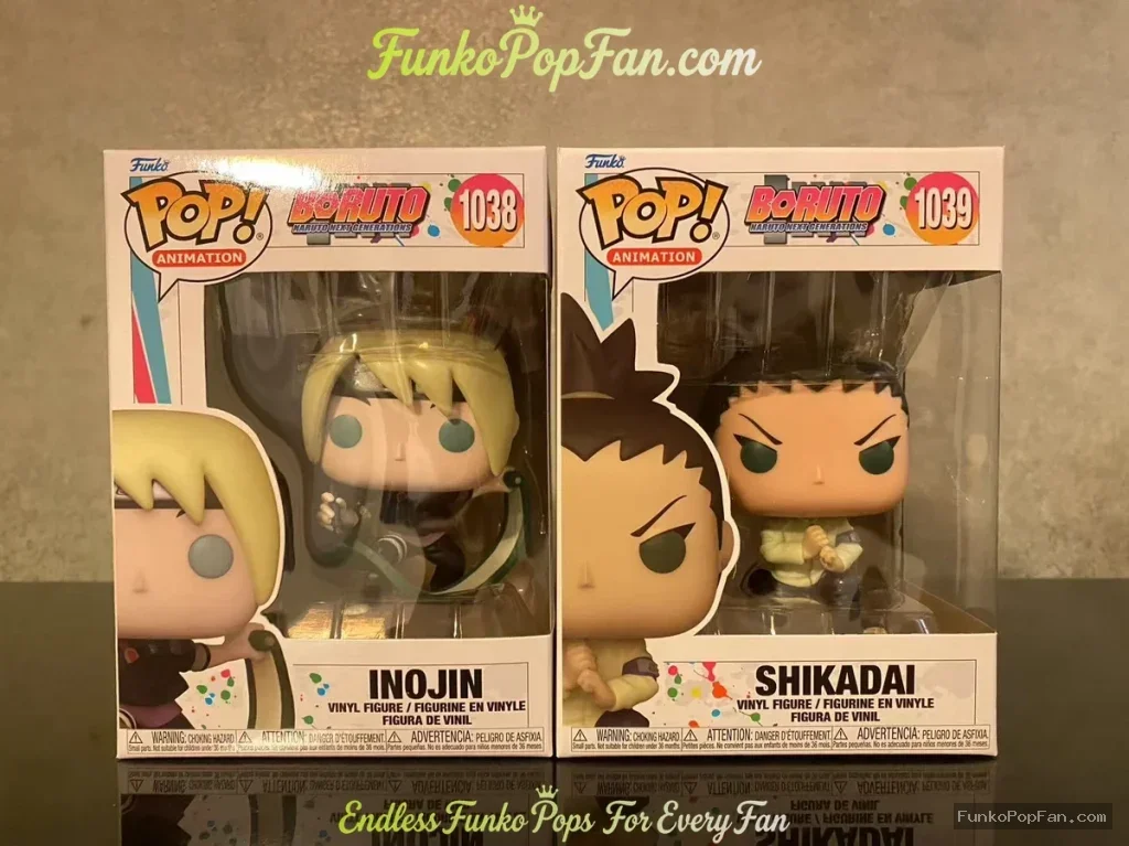 Bundle Funko Pop! Animation Naruto Shippuden #1038 Inojin / Shikadai #1039 Vinyl Figure Bobblehead Vaulted Collectible With Protector Funko Pop Figure