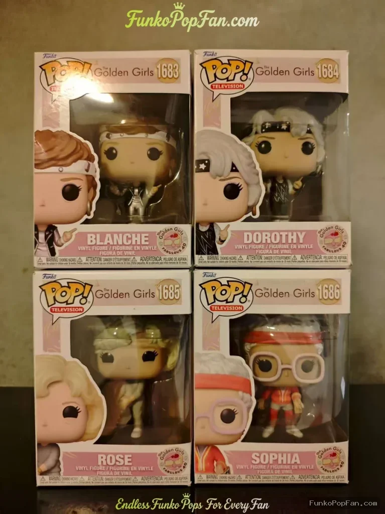Bundle Funko Pop! Television Golden Girls #1683 Blanche / Dorothy #1684 / Rose #1685 / Sophia #1686 Vinyl Figure Bobblehead Vaulted Collectible With Protector Funko Pop Figure