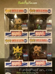 Bundle Funko Pop! Marvel Sinister Six #1015 Sandman / Mysterio #1016 / Electro #1017 / Kraven the Hunter #1018 Vinyl Figure Bobblehead Vaulted Collectible With Protector Funko Pop Figure