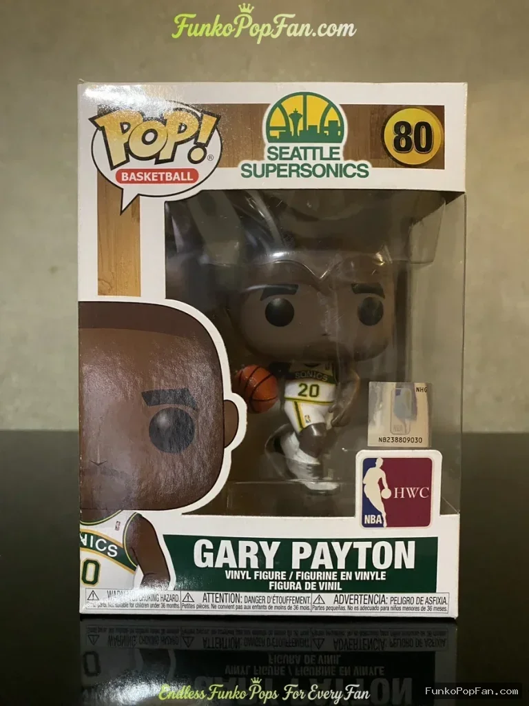 Basketball Seattle Supersonics #80 Gary Payton (HWC) Vinyl Figure Bobblehead Vaulted Collectible With Protector Funko Pop Figure