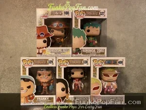 Bundle Funko Pop! One Piece Portgas D. Ace #327 / Roronoa Zoro #329 / Franky #330 / Boa Hancock #400 Vinyl Figure Bobblehead Vaulted Collectible With Protector Funko Pop Figure
