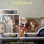 Bundle Funko Pop! Disney Wish #1393 Queen Amaya / Valentino #1394 Vinyl Figure Bobblehead Vaulted Collectible With Protector Funko Pop Figure