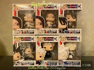 Bundle Funko Pop! Bleach Character Collection #1695 Uryu Ishida / Byakuya Kuchiki #1696 / Kenpachi Zaraki #1699 / Toshiro Hitsugaya #1700 / White Ichigo #1739 Vinyl Figure Bobblehead Vaulted Collectible With Protector Funko Pop Figure