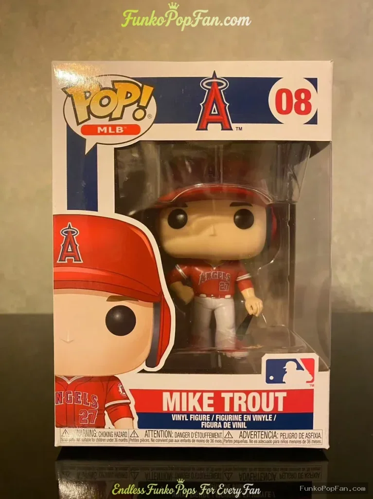 MLB #08 Mike Trout Vinyl Figure Bobblehead Vaulted Collectible With Protector Funko Pop Figure