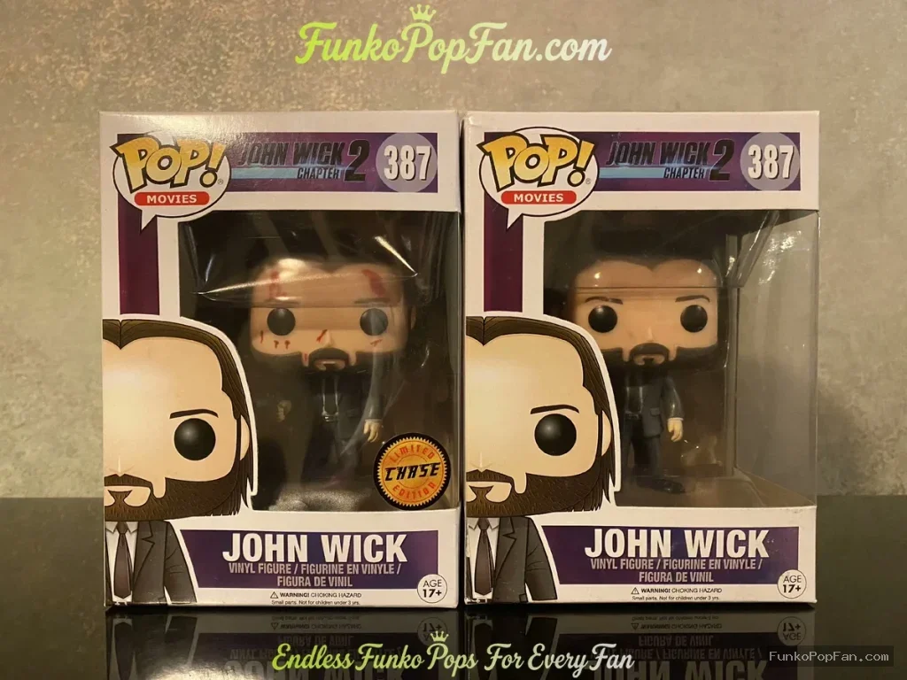 Bundle Funko Pop! Movies John Wick Chapter 2 #387 John Wick Chase + #387 John Wick Set of 2 w/Protector Vinyl Figure Bobblehead Vaulted Collectible With Protector Funko Pop Figure