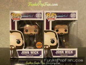 Bundle Funko Pop! Movies John Wick Chapter 2 #387 John Wick Chase + #387 John Wick Set of 2 w/Protector Vinyl Figure Bobblehead Vaulted Collectible With Protector Funko Pop Figure
