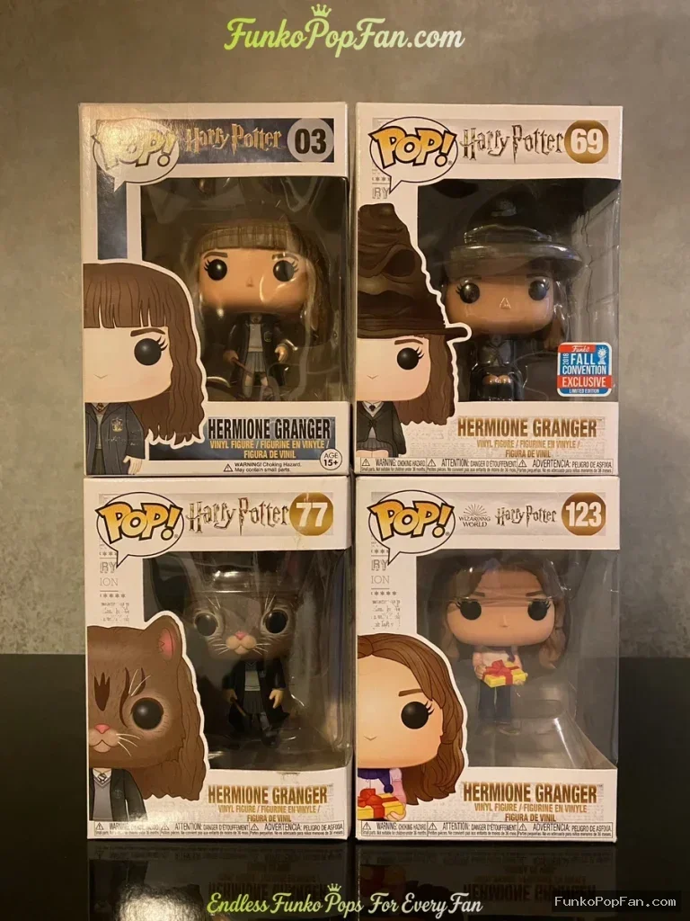 Bundle Funko Pop Harry Potter Hermione Granger #03 / #69 / #77 / #123 Vinyl Figure Bobblehead Vaulted Collectible With Protector Funko Pop Figure