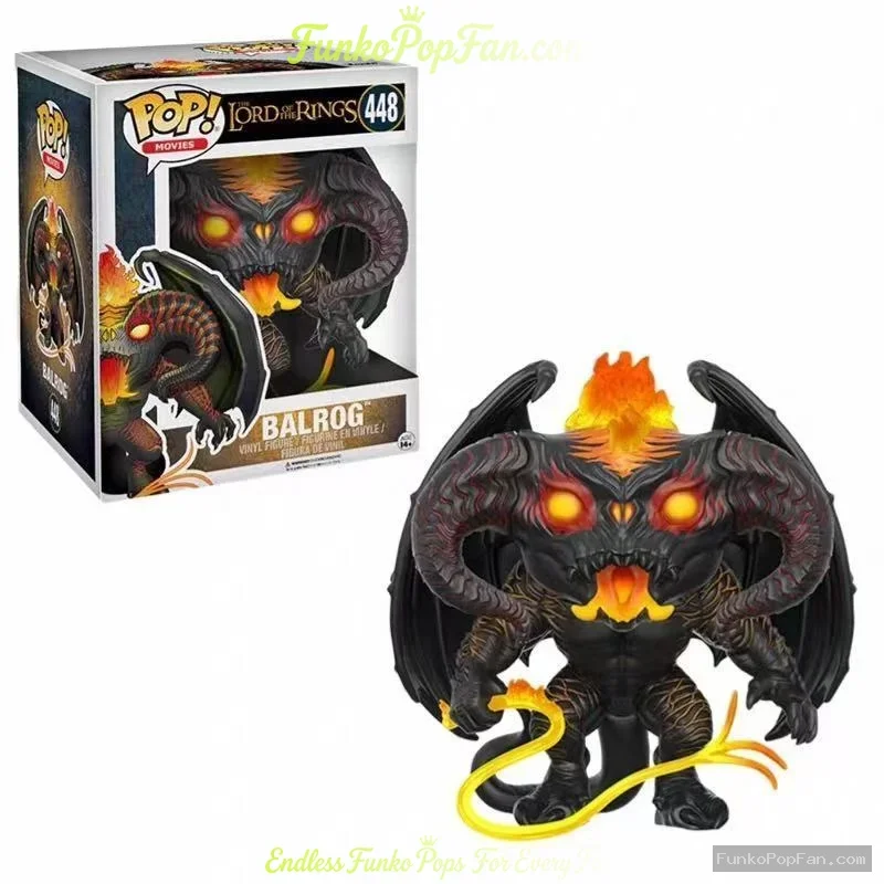 Movies Lord of the Rings #448 Balrog 6 inches Vinyl Figure Bobblehead Vaulted Collectible With Protector Funko Pop Figure