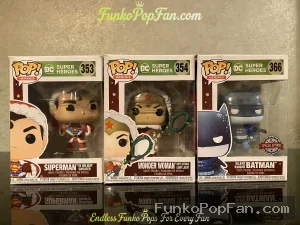 Bundle Funko Pop! DC Super Heroes Superman #353 / Wonder Woman #354 / Batman #366 Vinyl Figure Bobblehead Vaulted Collectible With Protector Funko Pop Figure