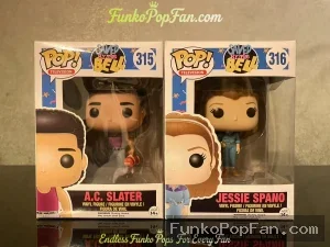 Bundle Funko Pop! Saved by the Bell Television #315 A.C. Slater / Jessie Spano #316 Vinyl Figure Bobblehead Vaulted Collectible With Protector Funko Pop Figure