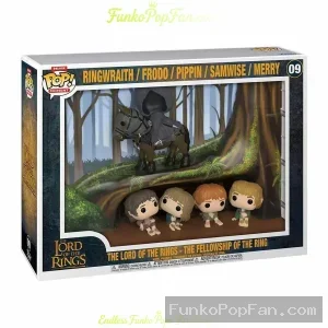 Moments Deluxe The Lord of the Rings: The Fellowship of the Ring #09 Ringwraith / Frodo / Pippin / Samwise / Merry Vinyl Figure Bobblehead Vaulted Collectible With Protector Funko Pop Figure