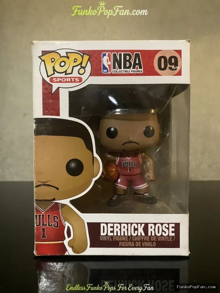 NBA Collectors Edition #09 Derrick Rose Vinyl Figure Bobblehead Vaulted Collectible With Protector Funko Pop Figure