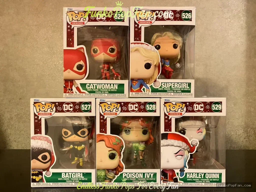 Bundle Funko Pop! DC Super Heroes #525 Catwoman / Supergirl #526 / Batgirl #527 / Poison Ivy #528 / Harley Quinn #529 Vinyl Figure Bobblehead Vaulted Collectible With Protector Funko Pop Figure