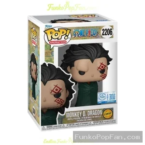 Animation One Piece #2206 Monkey D. Dragon (Chase) Vinyl Figure Bobblehead Vaulted Collectible With Protector Funko Pop Figure