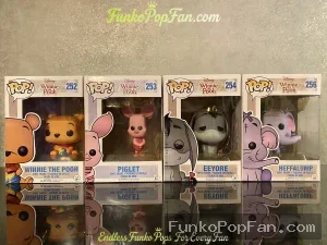 Bundle Funko Pop! Disney Winnie the Pooh Lot of 4 #252 Winnie the Pooh, #253 Piglet, #254 Eeyore, #256 Heffalump Vinyl Figure Bobblehead Vaulted Collectible With Protector Funko Pop Figure