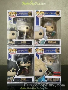 Bundle Funko Pop #1099/#1100/#1101/#1102 Black Clover Asta / Noelle / Yuno / Luci Voltia Vinyl Figure Bobblehead Vaulted Collectible With Protector Funko Pop Figure