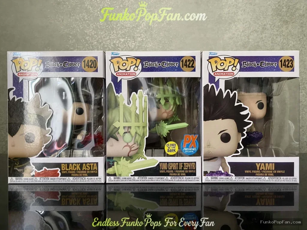 Bundle Funko Pop #1420/#1422/#1423 Jujutsu Kaisen Jujutsu Sorcerers Black Asta / Tengen Satoru / Yami Vinyl Figure Bobblehead Vaulted Collectible With Protector Funko Pop Figure