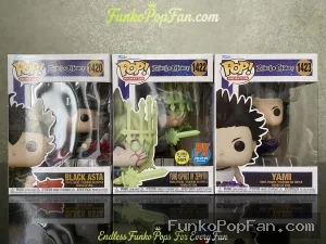 Bundle Funko Pop #1420/#1422/#1423 Jujutsu Kaisen Jujutsu Sorcerers Black Asta / Tengen Satoru / Yami Vinyl Figure Bobblehead Vaulted Collectible With Protector Funko Pop Figure