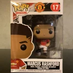 Football Manchester United #17 Marcus Rashford Vinyl Figure Bobblehead Vaulted Collectible With Protector Funko Pop Figure