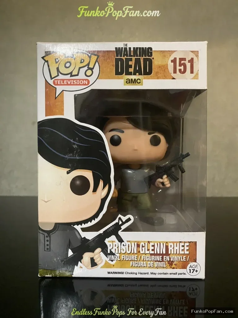 Television The Walking Dead #151 Prison Glenn Rhee Vinyl Figure Bobblehead Vaulted Collectible With Protector Funko Pop Figure