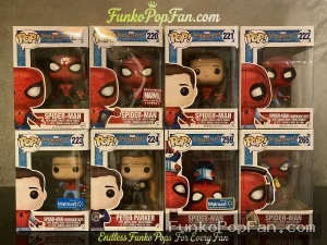 Bundle Funko Pop Marvel Spider-Man #220 Spider-Man / Peter Parker #223 / Spider-Man #221 / Spider-Man #222 / Spider-Man #250 / Spider-Man #265 Vinyl Figure Bobblehead Vaulted Collectible With Protector Funko Pop Figure