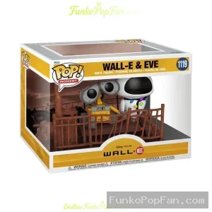 Moments Pixar #1119 Wall-E & Eve Vinyl Figure Bobblehead Vaulted Collectible With Protector Funko Pop Figure