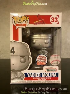 MLB St. Louis Cardinals Platinum Yadier Molina #33 HOLY GRAIL 400 Vinyl Figure Bobblehead Vaulted Collectible With Protector Funko Pop Figure