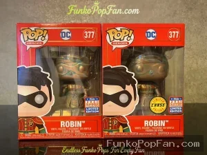 Lot of 2 Funko Pop! DC Heroes #377 Robin Chase + Robin Imperial Patina (2021 Summer Convention Limited Edition) Vinyl Figure Bobblehead Vaulted Collectible With Protector Funko Pop Figure