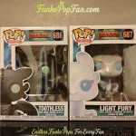 Movies How to Train Your Dragon #686 Toothless / Light Fury #687 Vinyl Figure Bobblehead Vaulted Collectible With Protector Funko Pop Figure