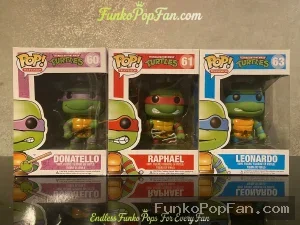 Bundle Funko Pop! Television TMNT Teenage Mutant Ninja Turtles #60 Donatello + #61 Raphael + #63 Leonardo Vinyl Figure Bobblehead Vaulted Collectible With Protector Funko Pop Figure