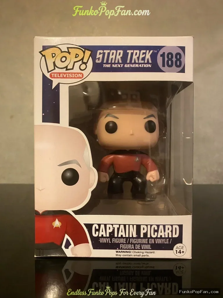 Television Star Trek #188 Captain Picard Vinyl Figure Bobblehead Vaulted Collectible With Protector Funko Pop Figure