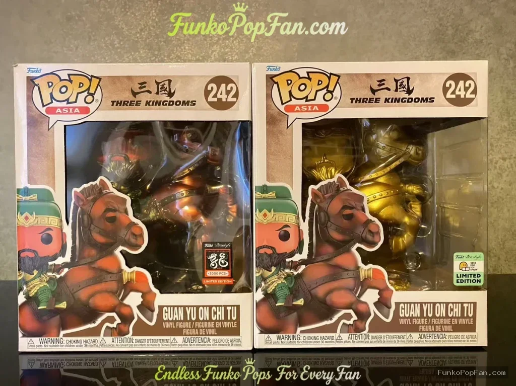 Asia Three Kingdoms #242 Guan Yu on Chi Tu Vinyl Figure Bobblehead Vaulted Collectible With Protector Funko Pop Figure