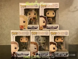 Bundle Funko Pop Once Upon a Time #267/#269/#270/#271/#272 Emma Swan / Snow White / Prince Charming / Rumpelstiltskin / Captain Hook Vinyl Figure Bobblehead Vaulted Collectible With Protector Funko Pop Figure