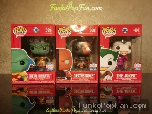 Bundle Funko Pop! DC Heroes #399 Martian Manhunter / Deathstroke #368 / The Joker #404 Vinyl Figure Bobblehead Vaulted Collectible With Protector Funko Pop Figure