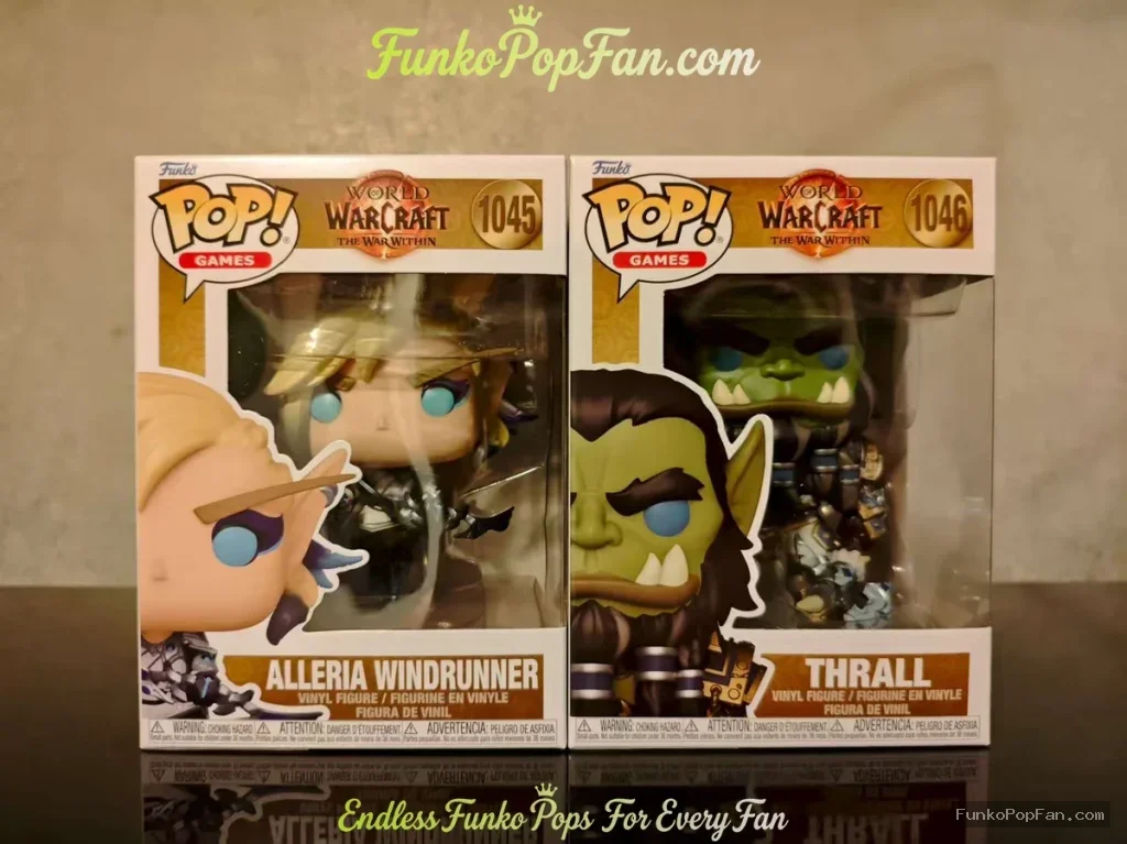 Games World of Warcraft #1045 Alleria Windrunner / Thrall #1046 Vinyl Figure Bobblehead Vaulted Collectible With Protector Funko Pop Figure