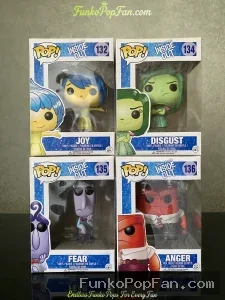 Bundle Funko Pop Inside Out #132 Joy / #134 Disgust / #135 Fear / #136 Anger Vinyl Figure Bobblehead Vaulted Collectible With Protector Funko Pop Figure