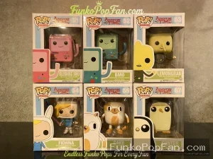 Bundle [LOT] Funko Pop Adventure Time #321 Blushing BMO / #52 BMO / #53 Lemongrab / #54 Fionna / #55 Cake / #87 Gunter Vinyl Figure Bobblehead Vaulted Collectible With Protector Funko Pop Figure