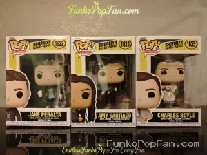 Bundle Funko Pop! Brooklyn Nine-Nine Jake Peralta #1622 / Amy Santiago #1624 / Charles Boyle #1625 Vinyl Figure Bobblehead Vaulted Collectible With Protector Funko Pop Figure
