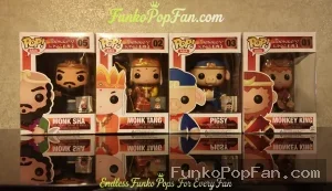 Bundle Funko Pop! Asia Monkey King #01 Monkey King + #02 Monk Tang + #03 Pigsy + #05 Monk Sha Vinyl Figure Bobblehead Vaulted Collectible With Protector Funko Pop Figure