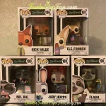 Bundle Funko Pop! Disney Zootopia #186 Nick Wilde / #187 Ele-Finnick / #188 Mr. Big / #189 Judy Hopps / #190 Flash Vinyl Figure Bobblehead Vaulted Collectible With Protector Funko Pop Figure