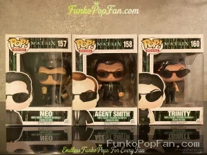 Bundle Funko Pop! Movies The Matrix #157 Neo / Agent Smith #158 / Trinity #160 Vinyl Figure Bobblehead Vaulted Collectible With Protector Funko Pop Figure