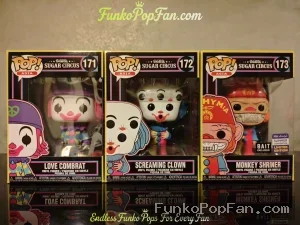 Bundle Funko Pop! Stranger Things Sugar Circus #171 Love Combat / Screaming Clown #172 / Monkey Shriner #173 Vinyl Figure Bobblehead Vaulted Collectible With Protector Funko Pop Figure