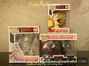 Games Dungeons & Dragons #1037 Lady of Pain + #1038 Icingdeath + Drizzt Do'Urden & Guenhwyvar 2-Pack Vinyl Figure Bobblehead Vaulted Collectible With Protector Funko Pop Figure