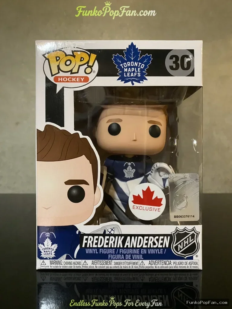 Hockey Toronto Maple Leafs #30 Frederik Andersen (Canada Exclusive) Vinyl Figure Bobblehead Vaulted Collectible With Protector Funko Pop Figure